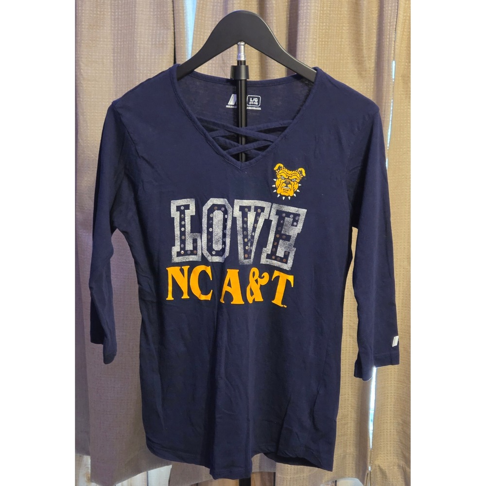 Russell North Carolina A&T State University T-Shirt Womens Size L "Love NC A&T"